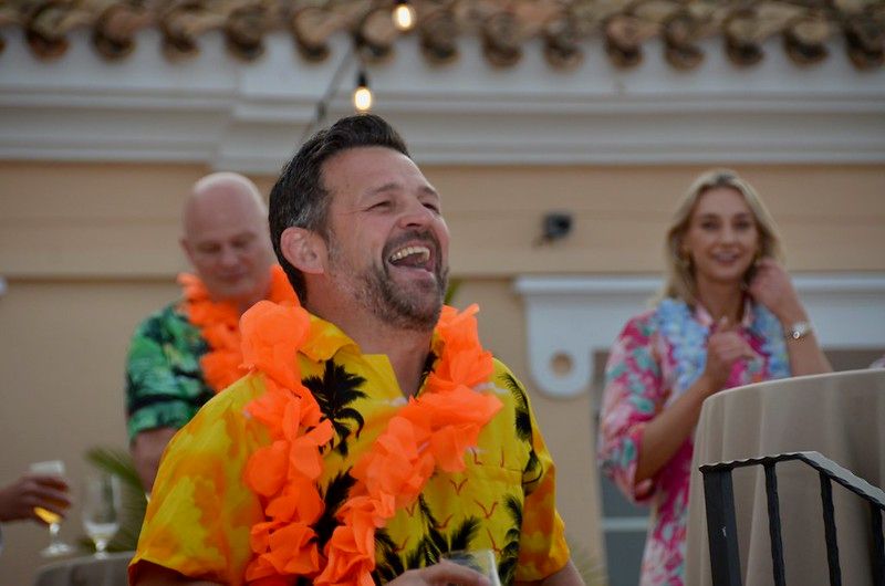 Lee Mears laughing at the Wasps Legends Rugby Golf Classic La Manga 2024