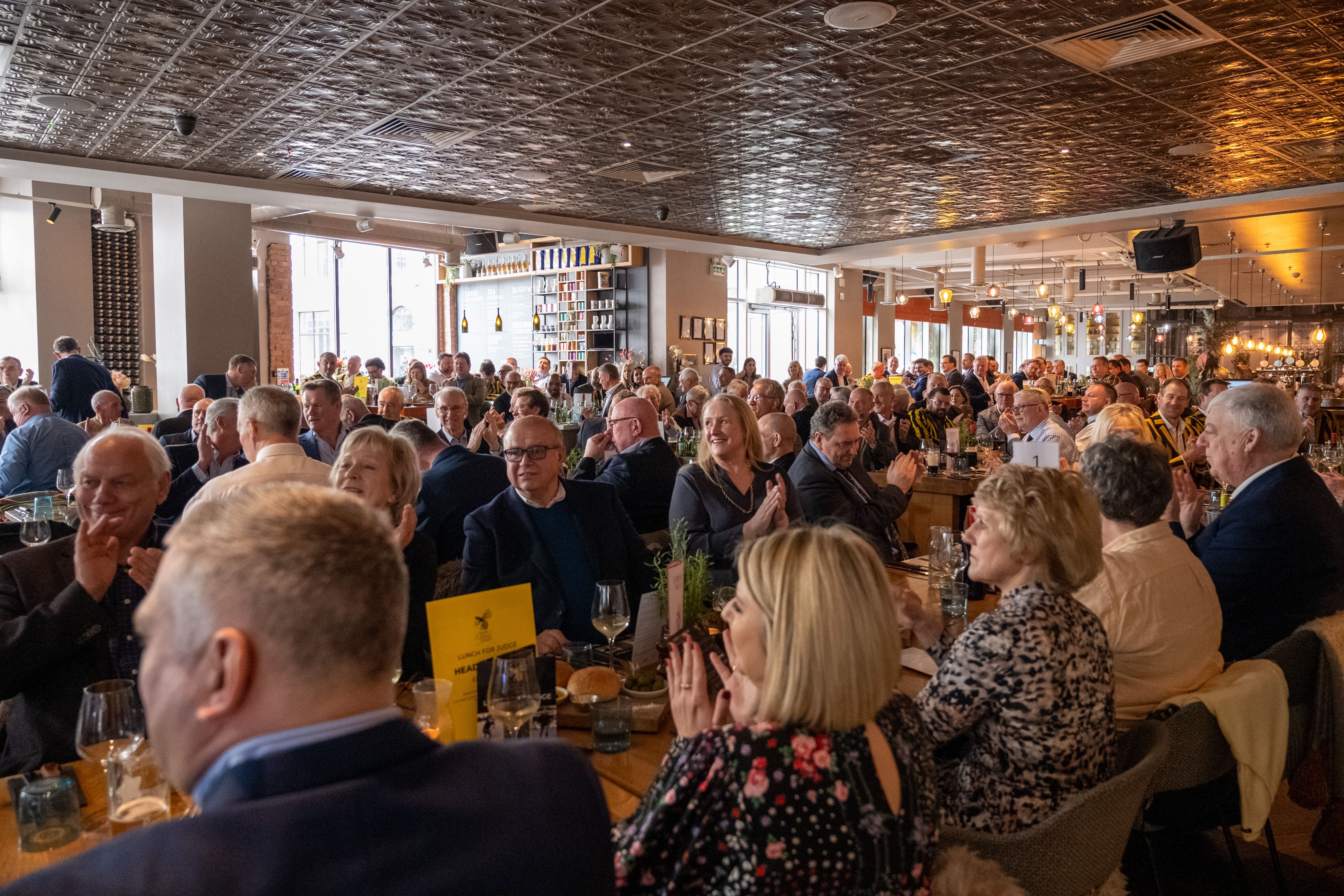 Room full of guests at the Wasps Legends Lunch For Judge
