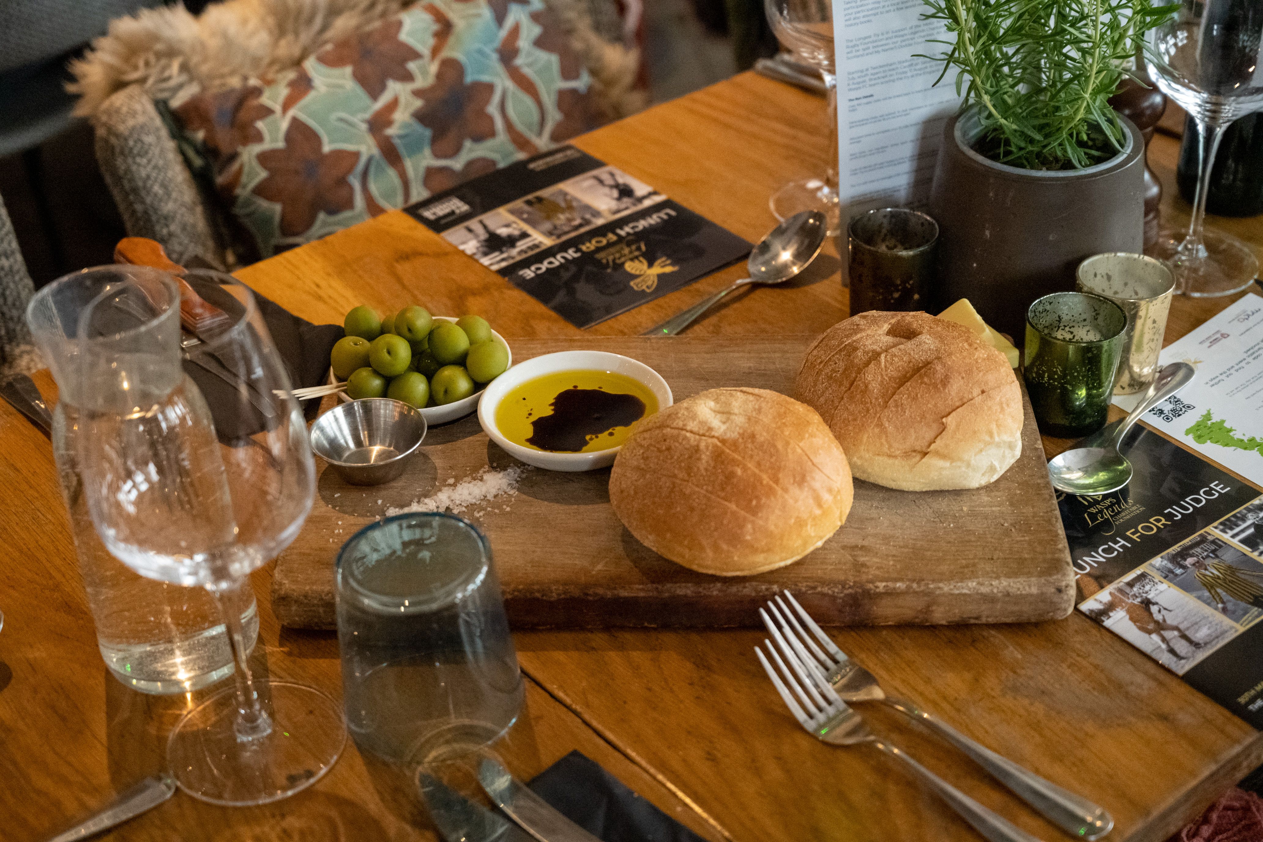 Food at the Wasps Legends Lunch For Judge