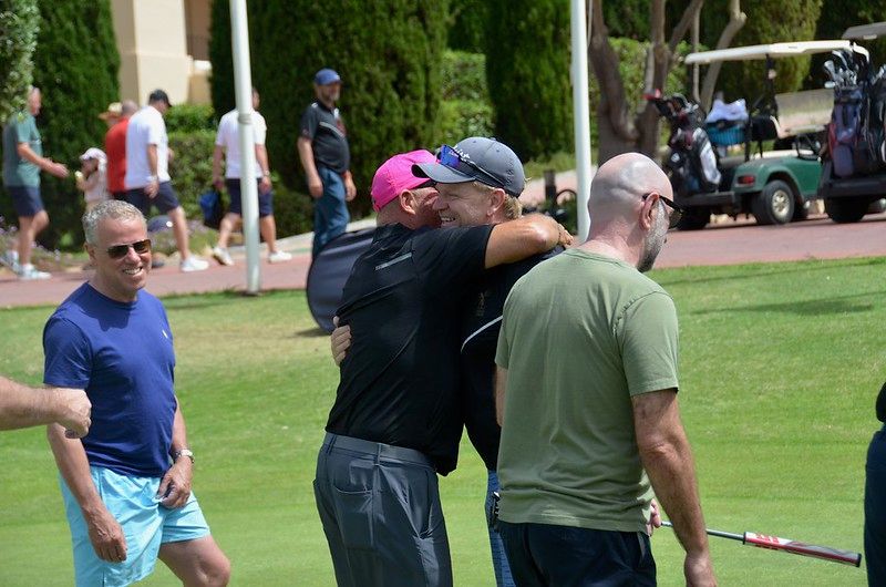 Winners of the Wasps Legends Rugby Golf Classic celebrate