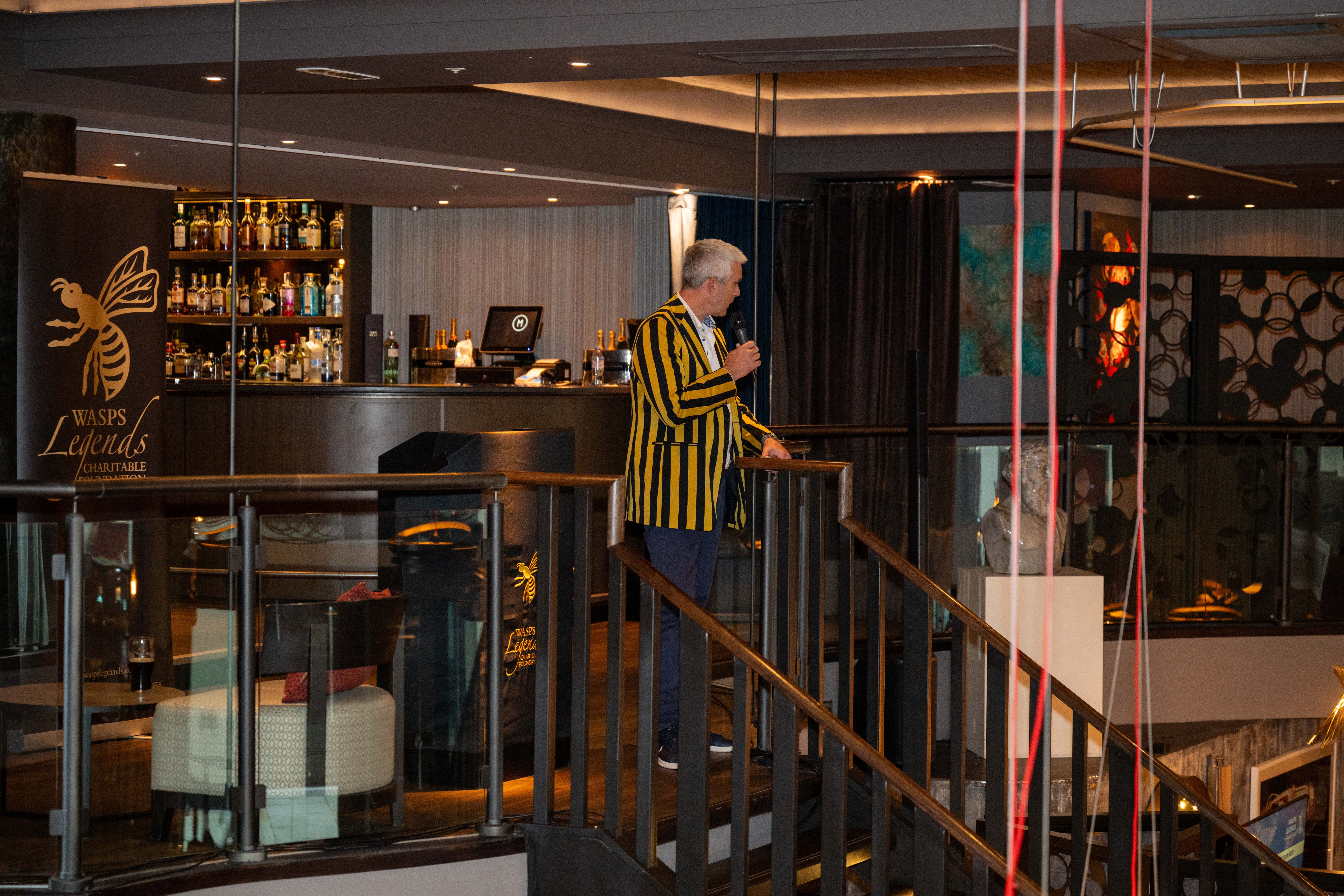 Peter Scrivener speaking at the Wasps Legends Long Lunch 2024