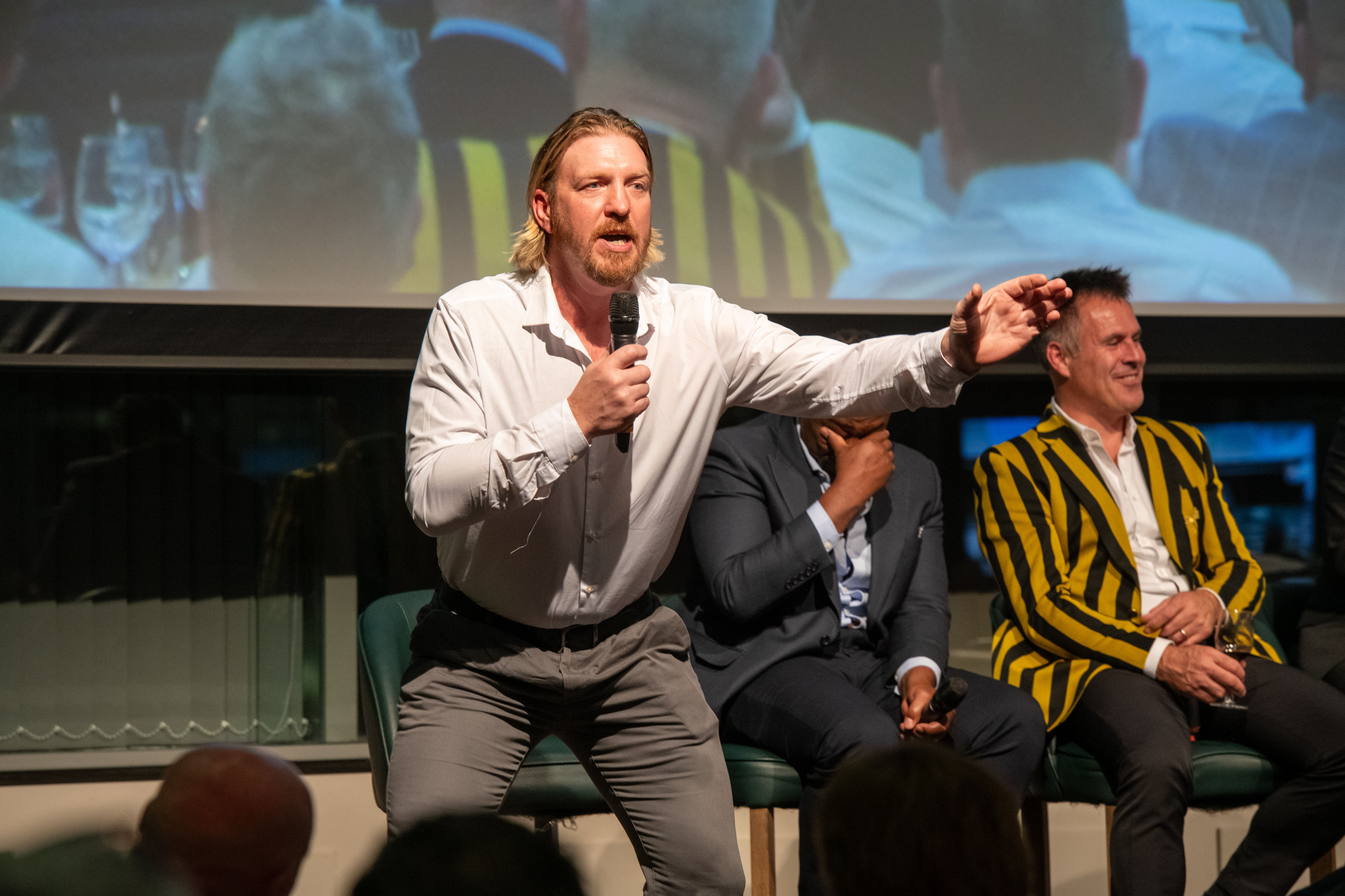 Andy Powell speaks at the Wasps Legends Long Lunch 2023