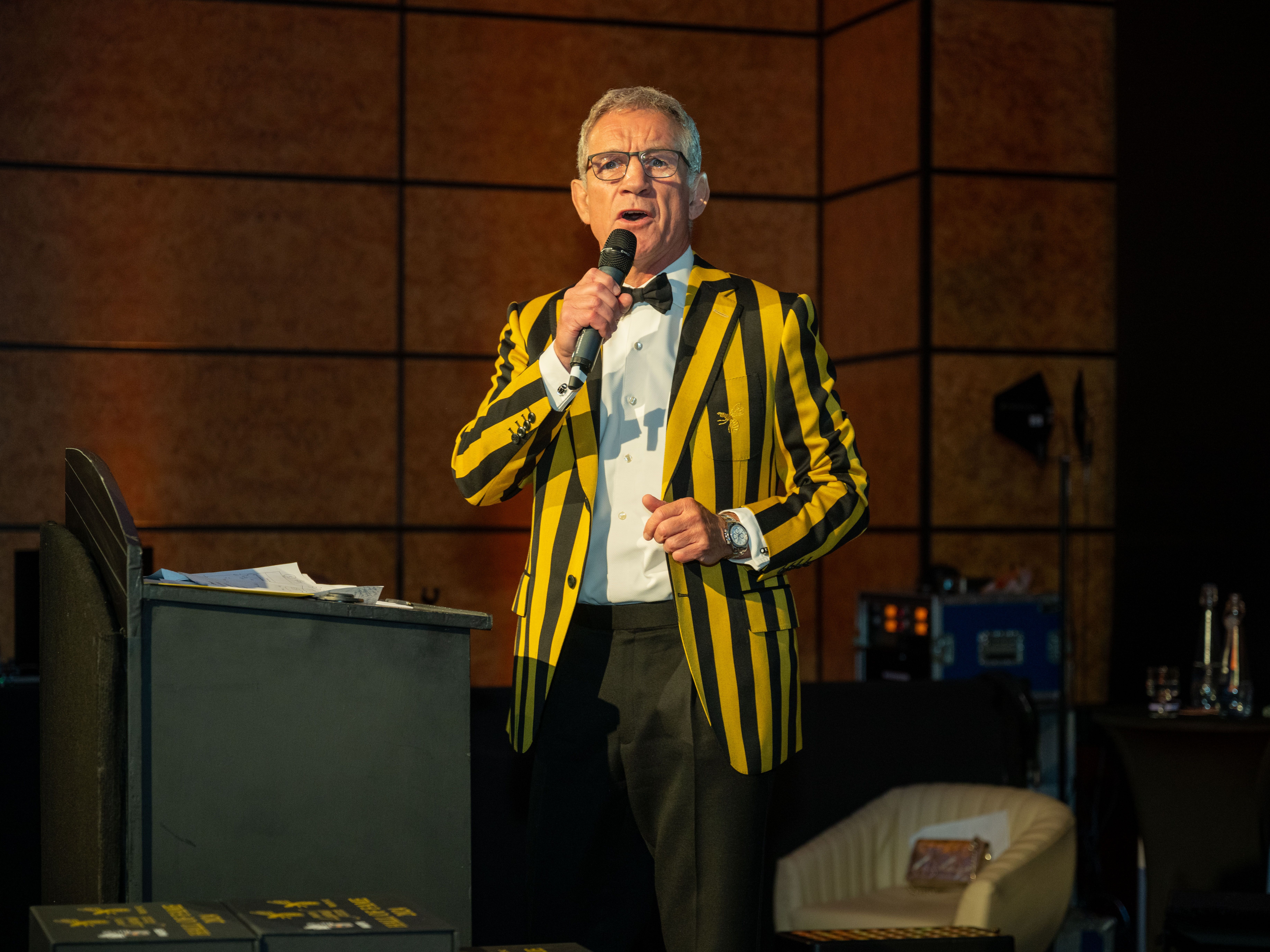 Mark Rigby addresses the Wasps Legends Hall of Fame 2024