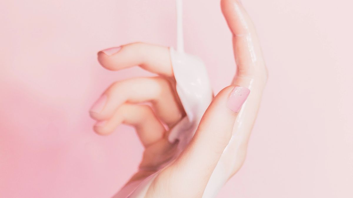 Hand with skin lotion