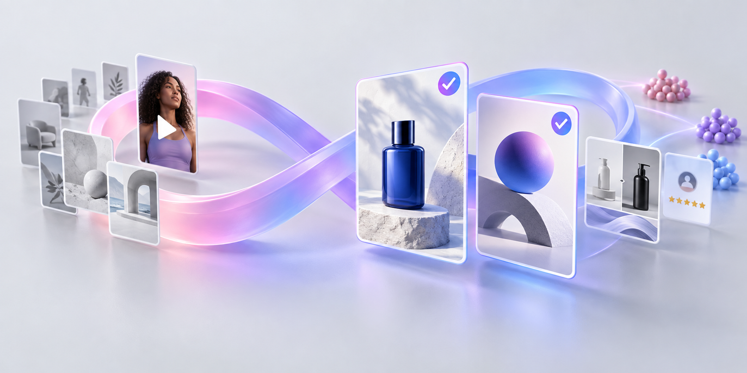 Ilustrace reklamních kreativ pro e-shop na různých plochách a formátech