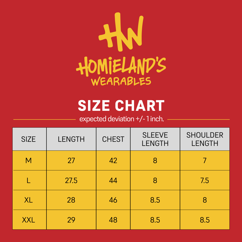 HW Unisex T-Shirt Size Guide / Measurement Chart