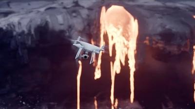 Filming lava with drones.