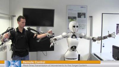 Controlling AILA with an exoskeleton.