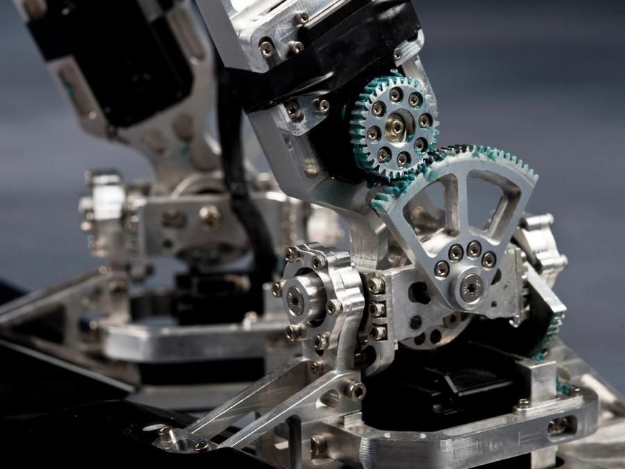 Close up of metallic gears.