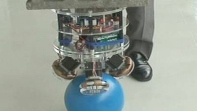 A robot that balances on a ball.