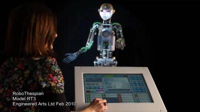 RoboThespian can be controlled from a touchscreen.