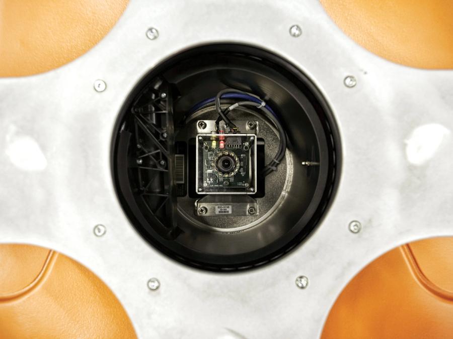 Close up of a camera within the robot.