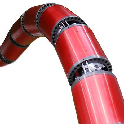 A red, snake-like segmented robot.