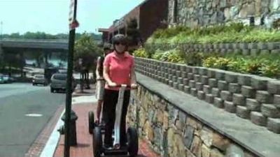 Rolling on a Segway.