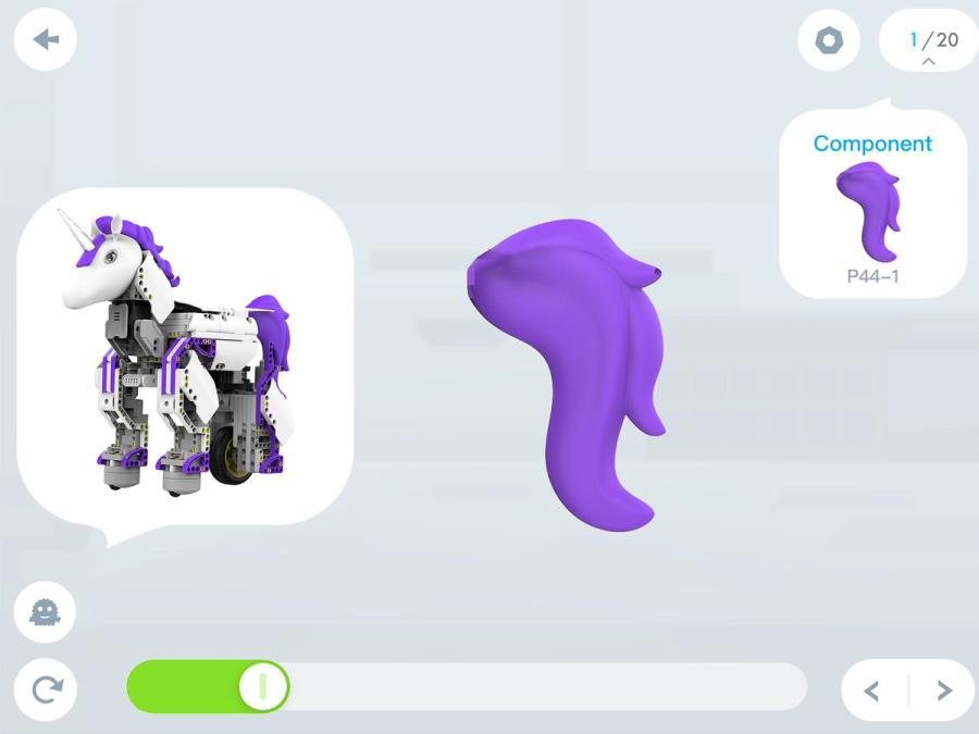 Screenshot shows how to attach the unicorn's purple tail.