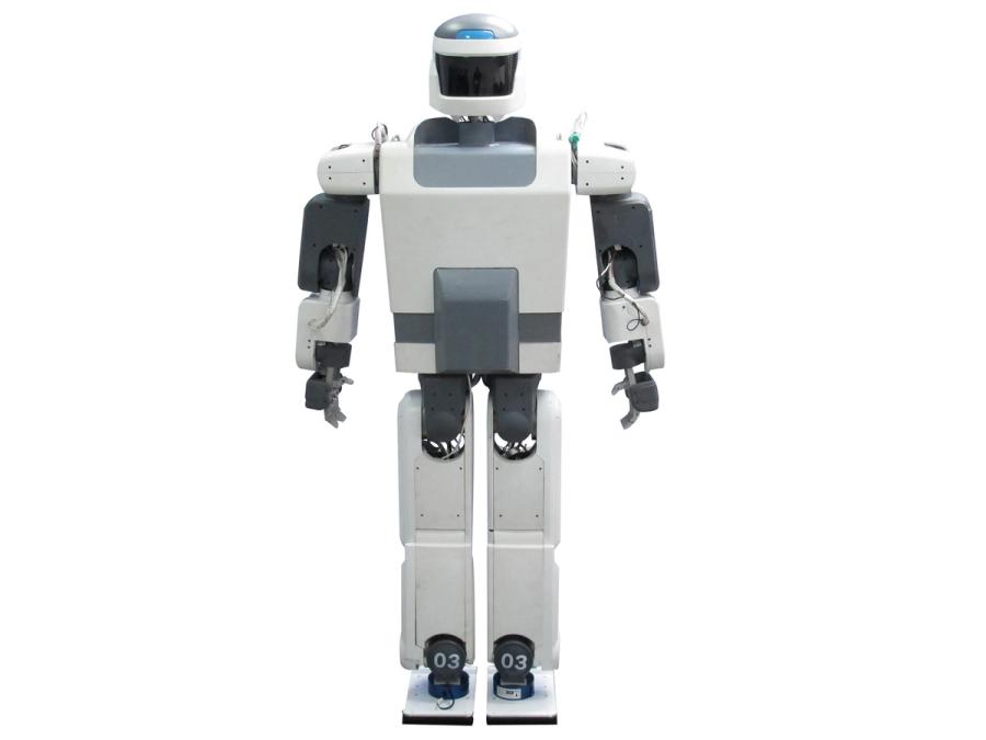 A white two legged robot.