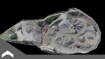 A senseFly drone maps a quarry.