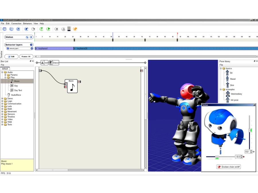 A screenshot of a computer screen with a drag and drop software program and a CAD robot in action.
