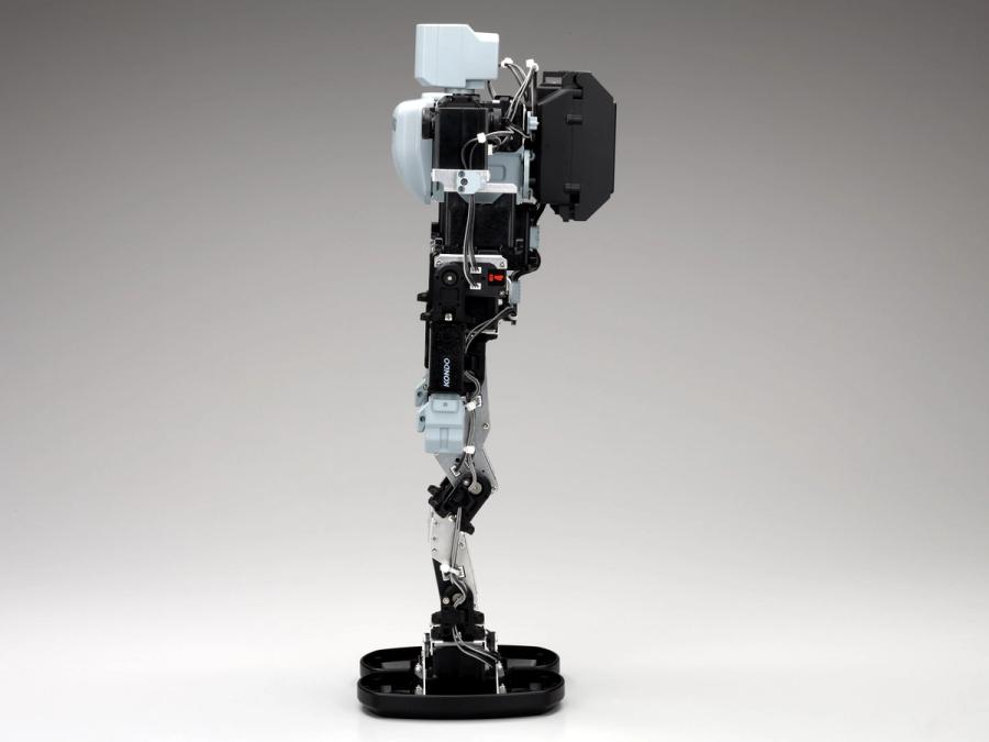 A side view shows how compact the robot is.