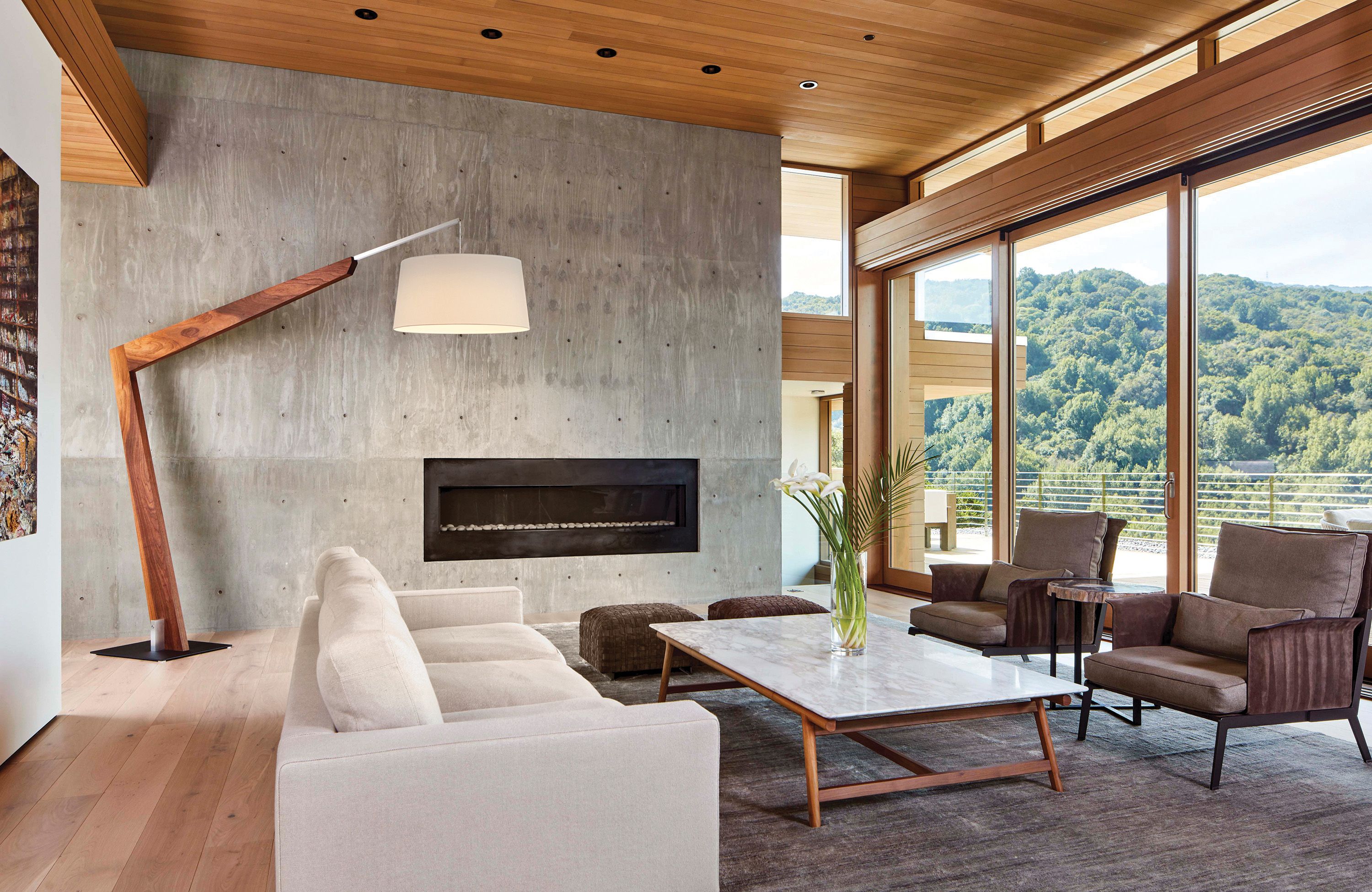 Above 90 represents Cerno's Valeo Floor Lamp designed by Nick Sheridan. The adjustability in the reach and the height of the shade make it possible to custom fit the piece to its surroundings - an important characteristic for such a large piece. This is