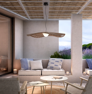 The Mediterrània lamp by Bover is an ode to Mediterranean light, designed with soft, undulating curves that create a natural, warm ambiance, seamlessly blending into spaces while providing a gentle, inviting illumination that evokes the essence of Mediterranean sunrises and sunsets