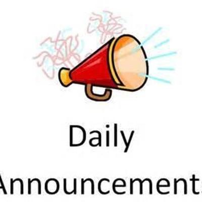 Stimson's Daily Announcements