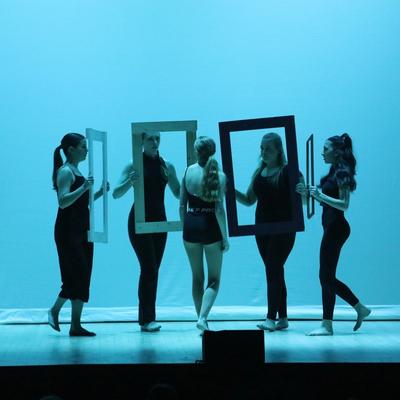 Students from Modern Dance II and III performing at The Tilles Center