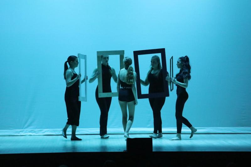 Students from Modern Dance II and III performing at The Tilles Center