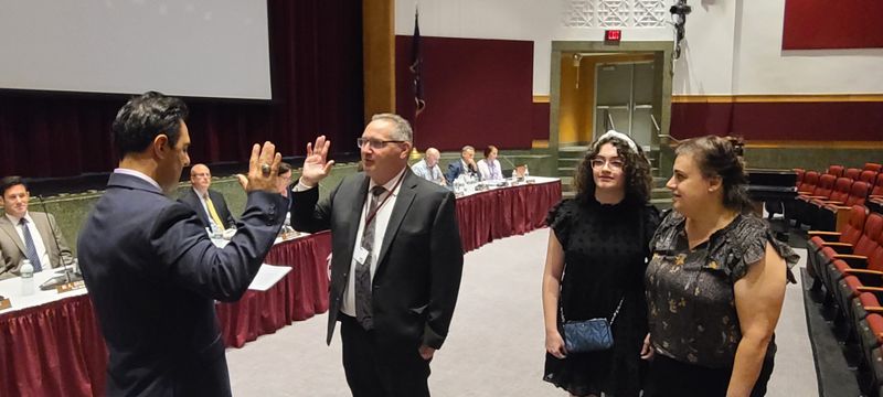 Summer BOE Meeting Welcomes Board Members, Recognizes Athletes