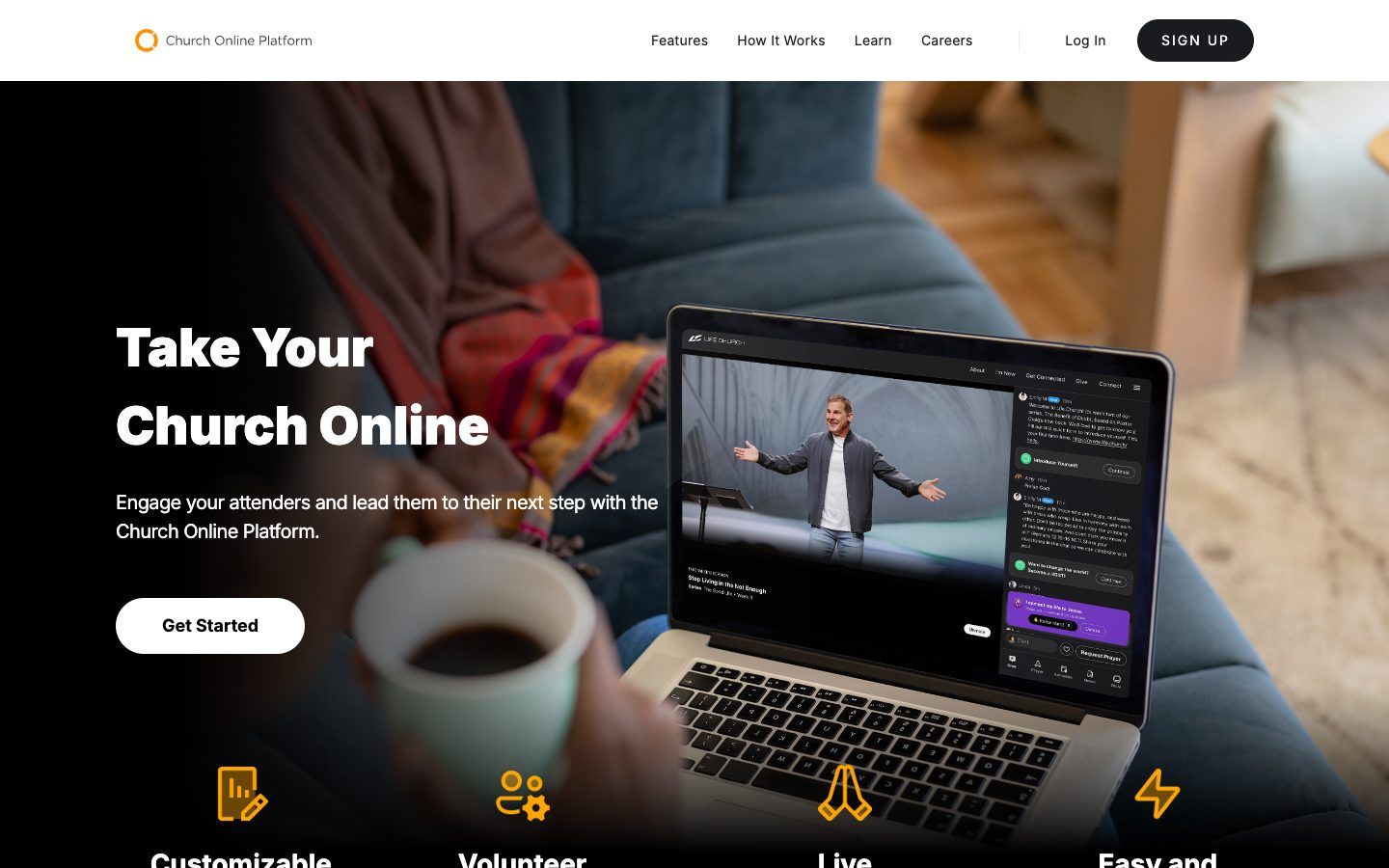 Church Online Platform website homepage