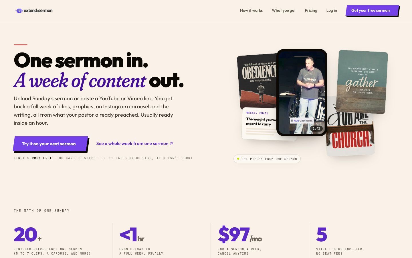 Extend the Sermon website homepage