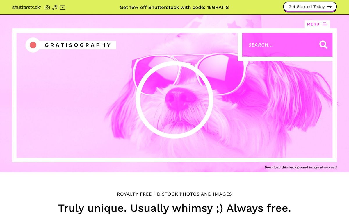 Gratisography website homepage
