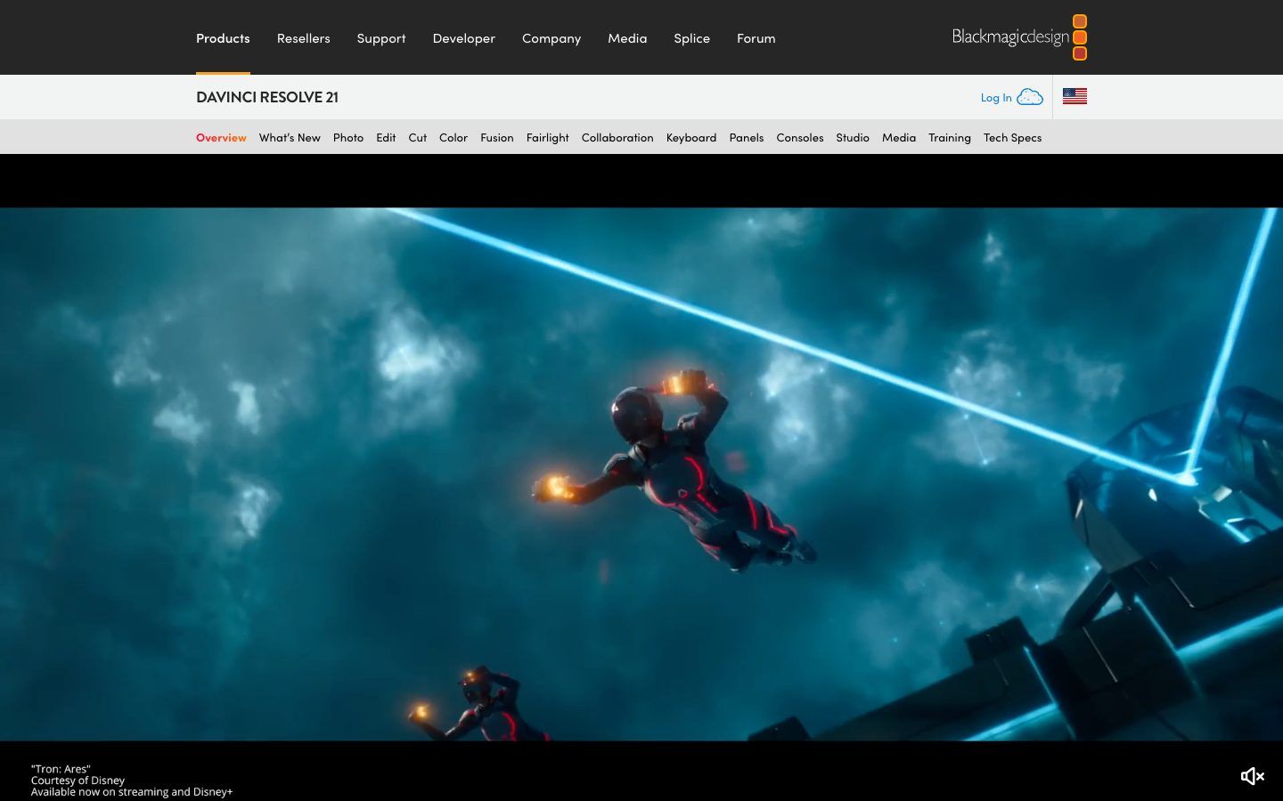 DaVinci Resolve website homepage