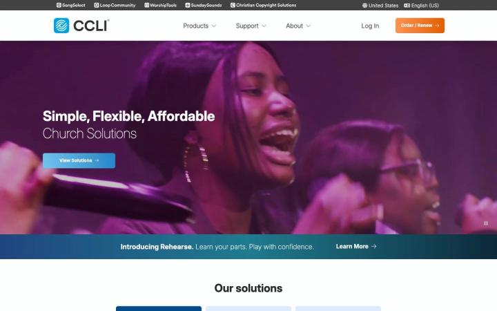 CCLI website homepage