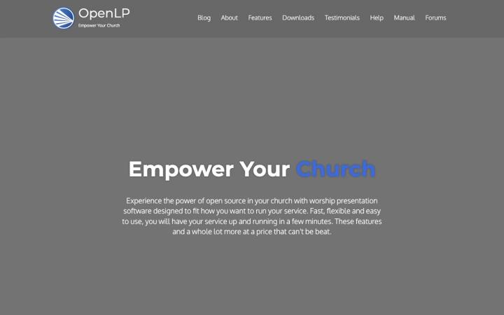 OpenLP website homepage