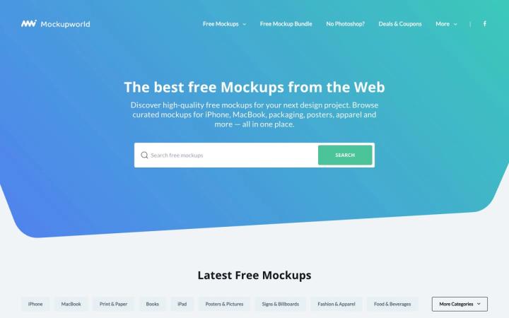 Mockup World website homepage