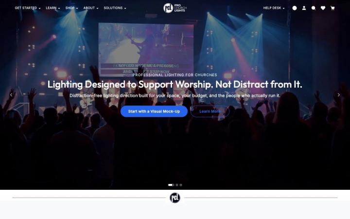 Pro Church Lights website homepage