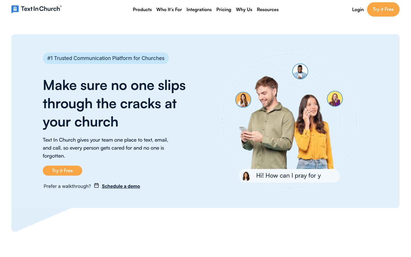 Text In Church website homepage