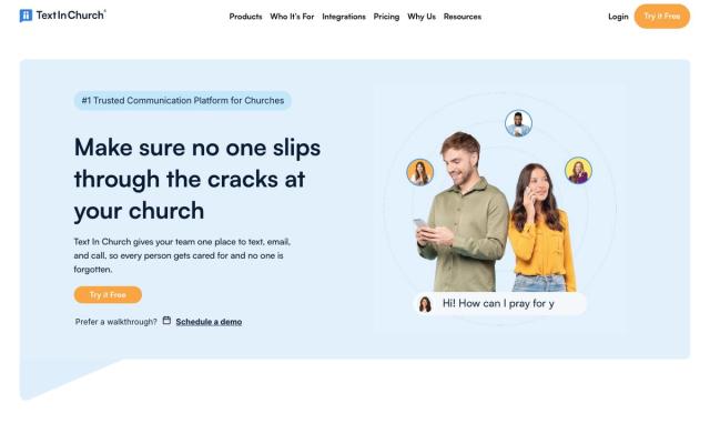 Text In Church website homepage