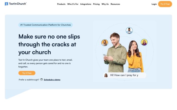 Text In Church website homepage