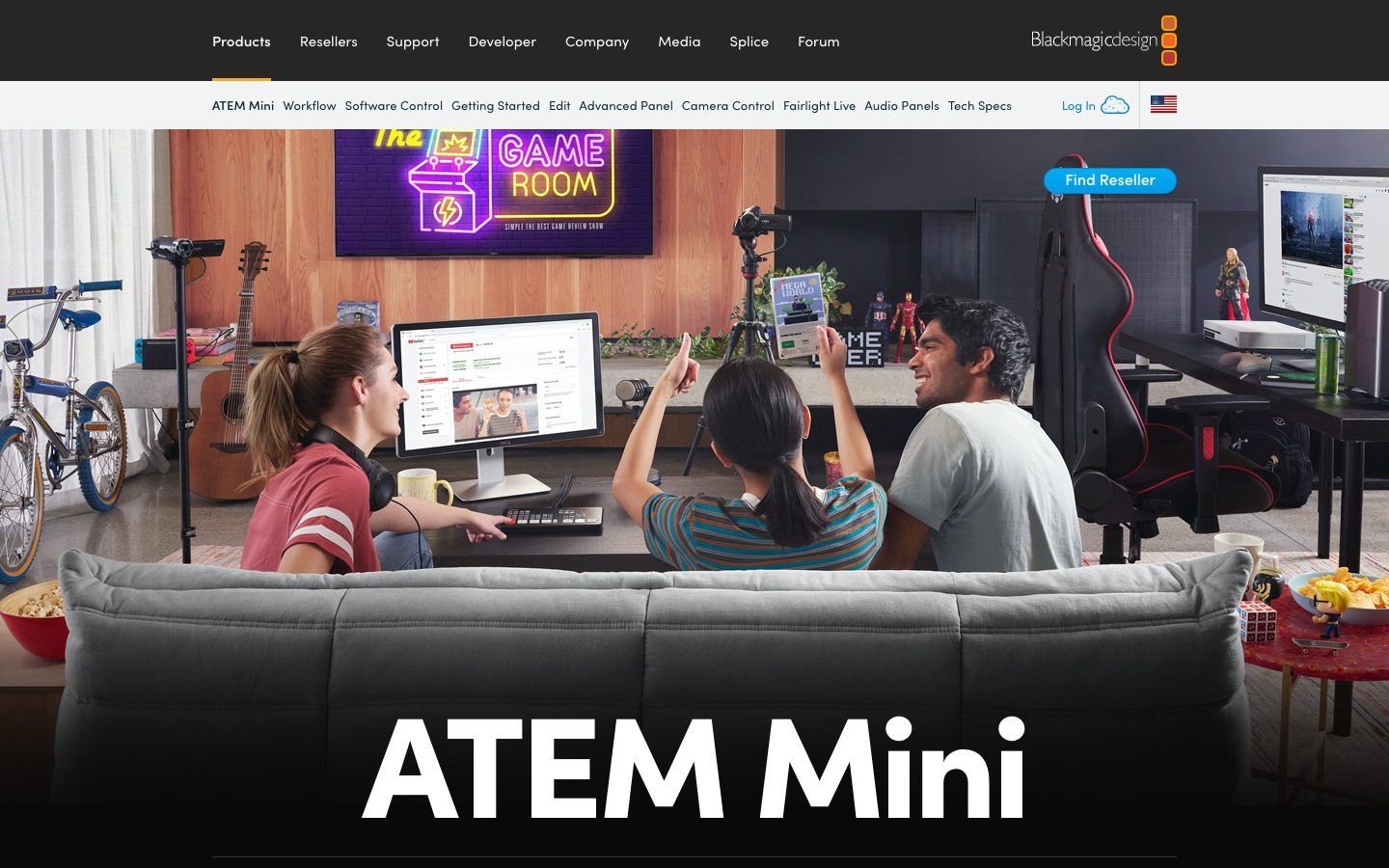 ATEM Mini website homepage