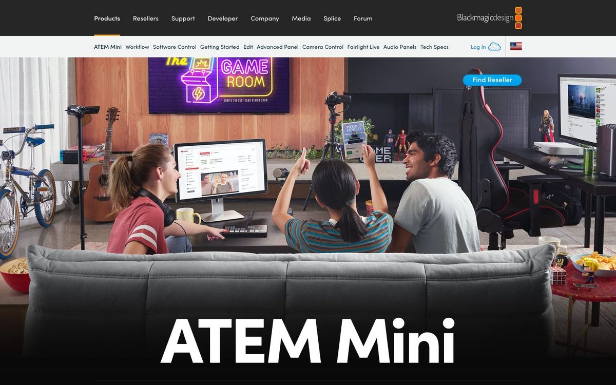ATEM Mini website homepage