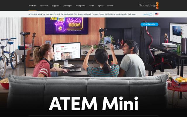 ATEM Mini website homepage