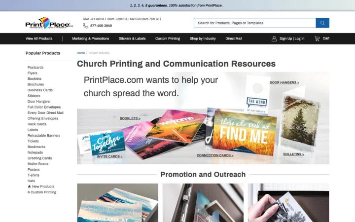 Print Place website homepage