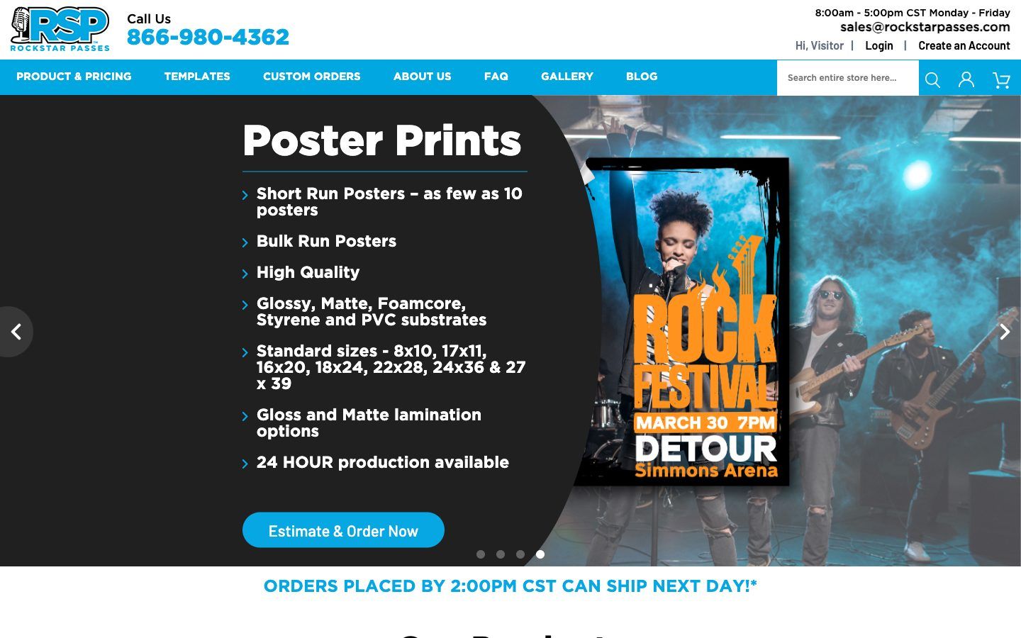 Rockstar Passes website homepage