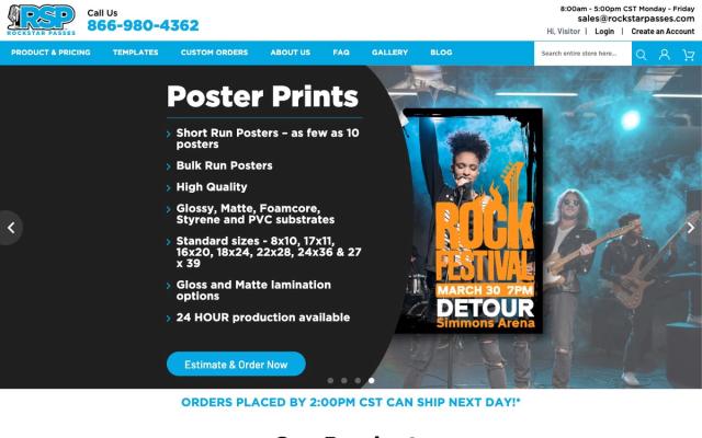 Rockstar Passes website homepage