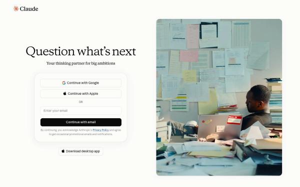 Claude website homepage