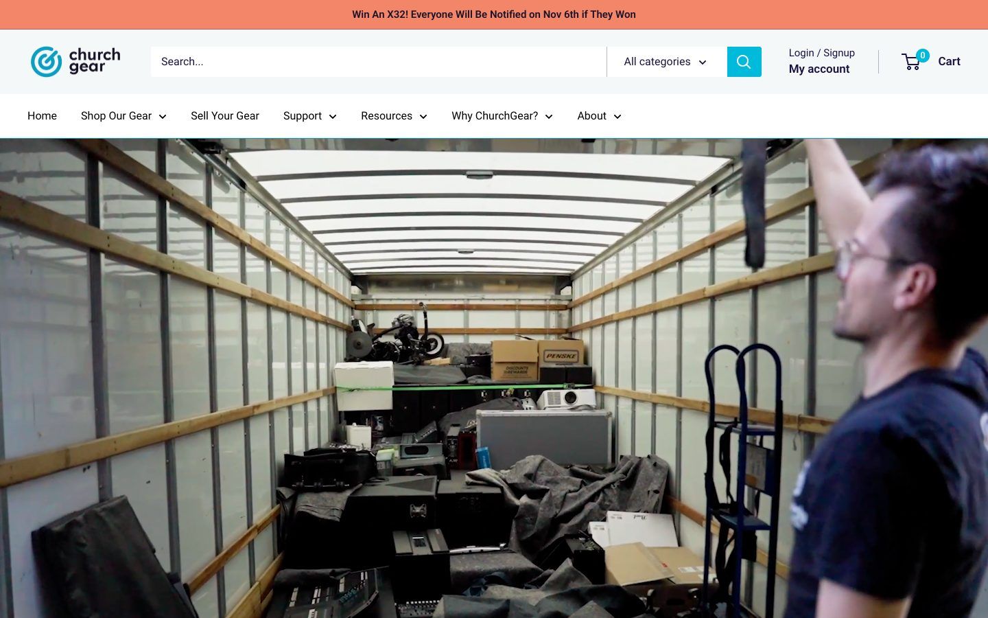 ChurchGear website homepage