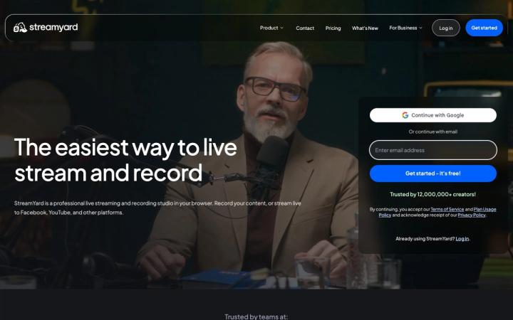 StreamYard website homepage
