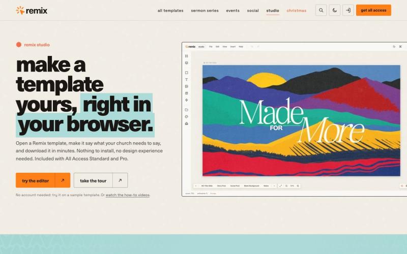 Remix Studio page